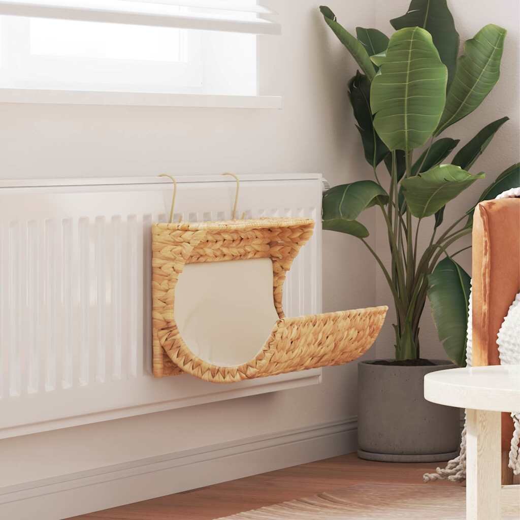 vidaXL Котешко легло с възглавница воден хиацинт 37x20x20 см