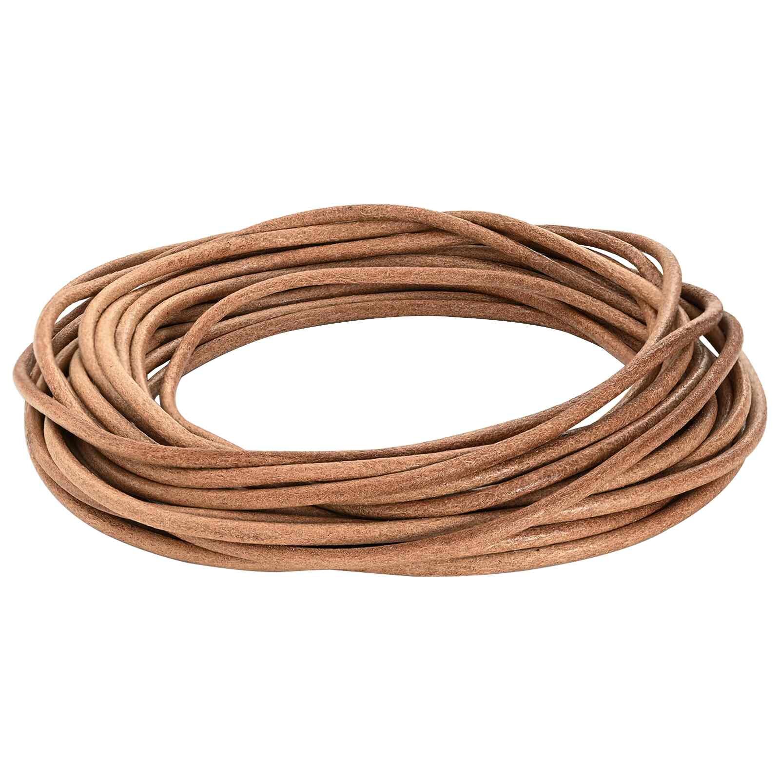 vidaXL Кожена връв 1 Кафяво Ø5 мм x 10 м Кожа