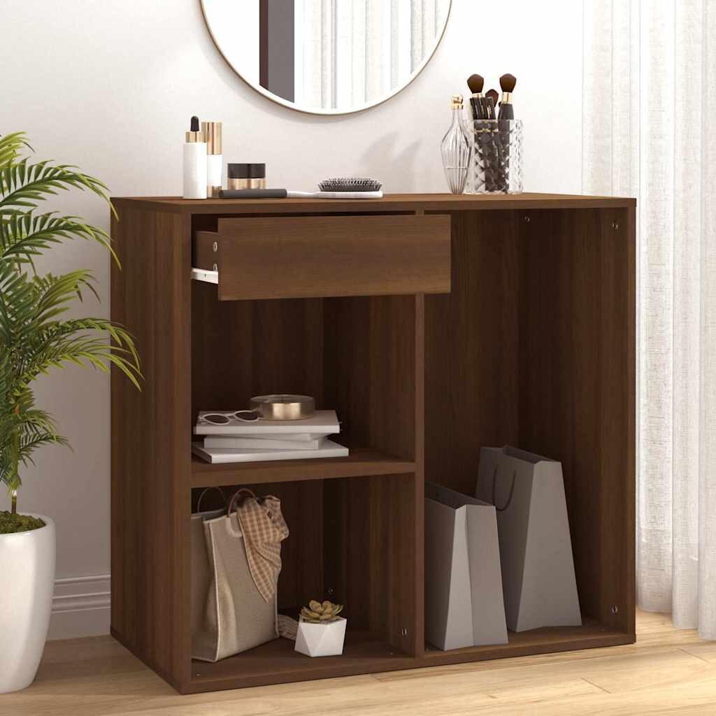 vidaXL Козметичен шкаф кафяв дъб 80x40x75 см инженерно дърво