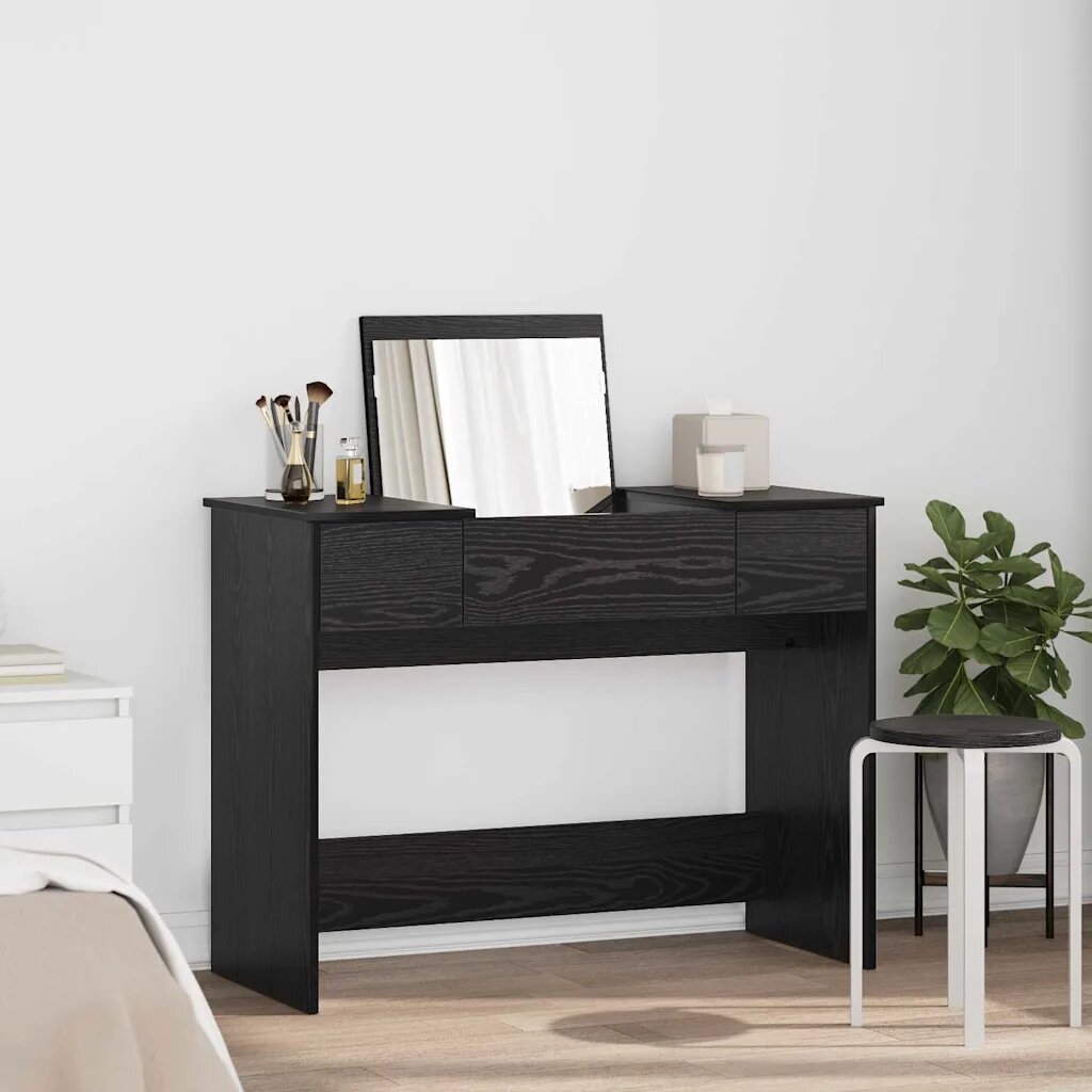 vidaXL Козметична маса с чекмедже Черния дъб 100 x 45 x 76 см