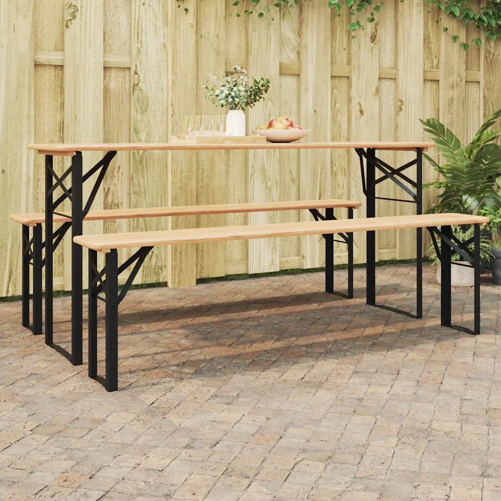 vidaXL Крак за бирена маса 2 бр. Черно 39 x 3 x 75 см