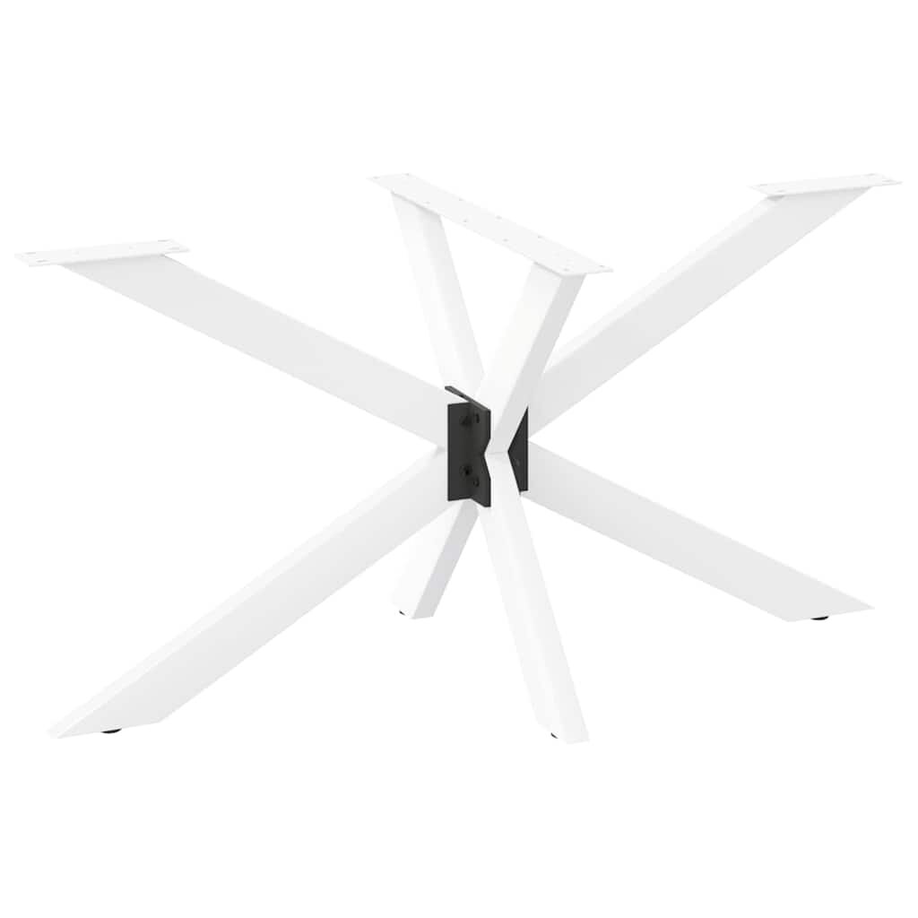 vidaXL Крак за трапезна маса форма на паяк бял 120x68x(72-73) см стомана