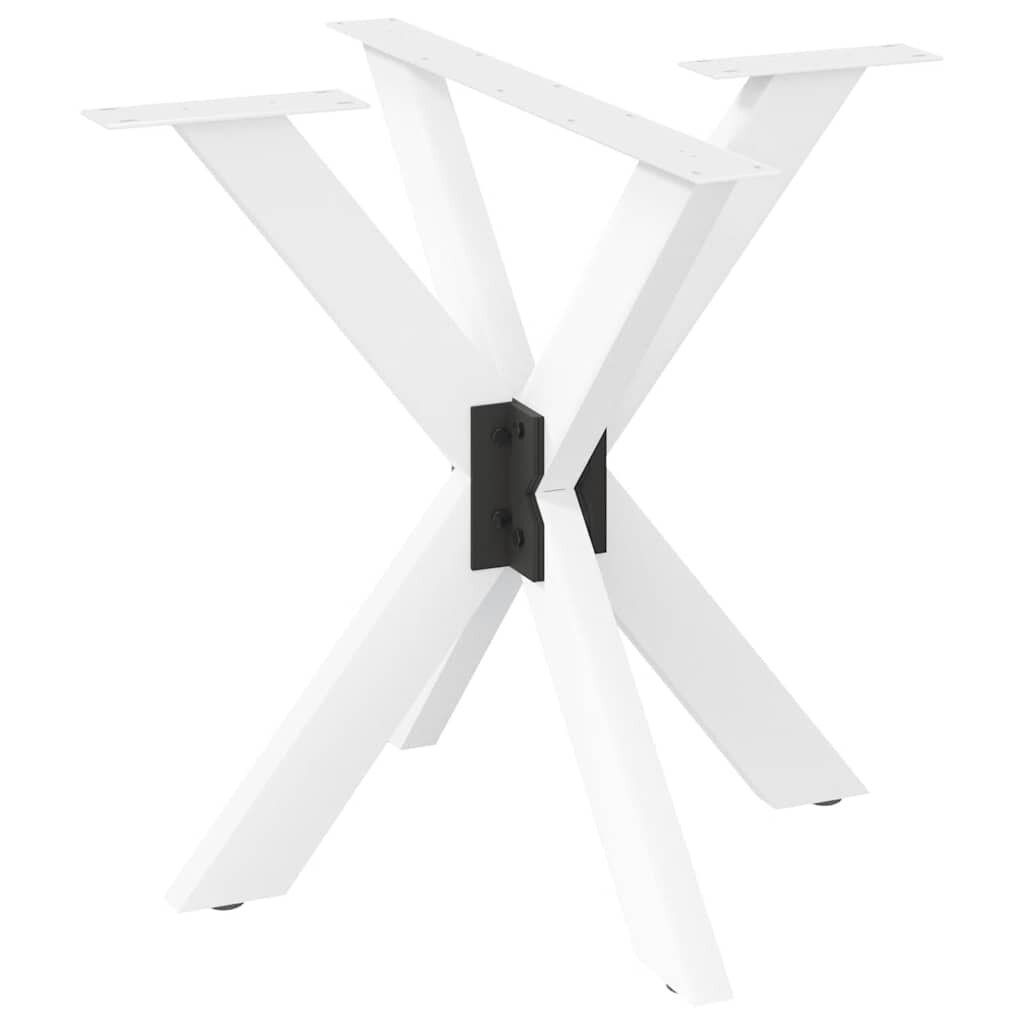 vidaXL Крак за трапезна маса форма на паяк бял 85x85x(72-73) см стомана