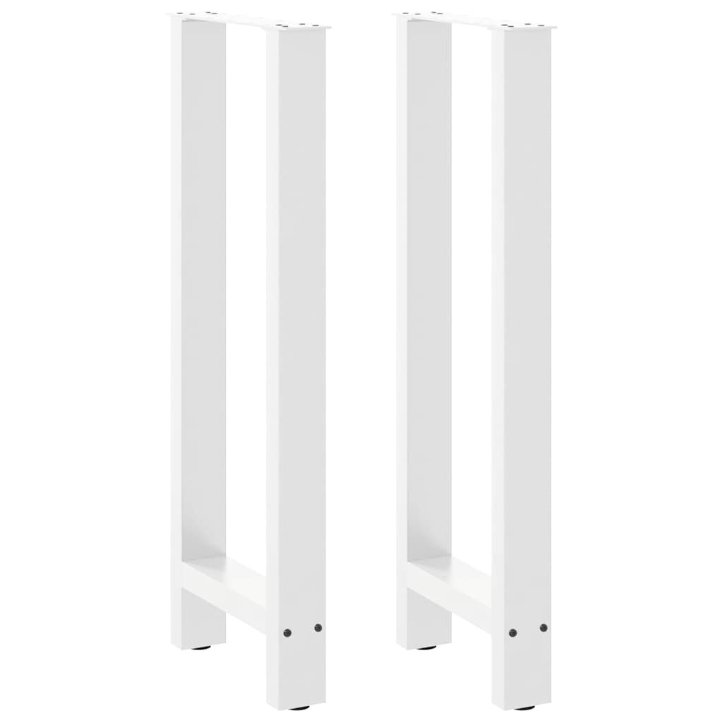 vidaXL Крака за бар маса бели 2 бр. 50 x (100-101) см стомана