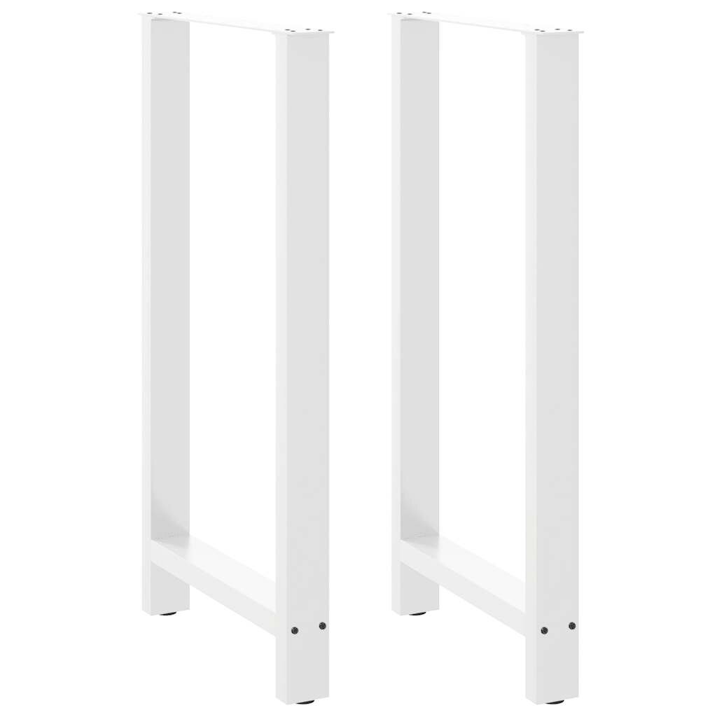 vidaXL Крака за бар маса бели 2 бр. 60 x (110-111) см стомана