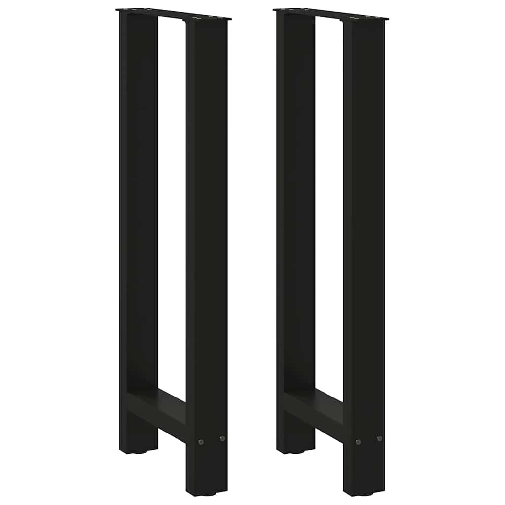 vidaXL Крака за бар маса черни 2 бр. 50 x (100-101) см стомана