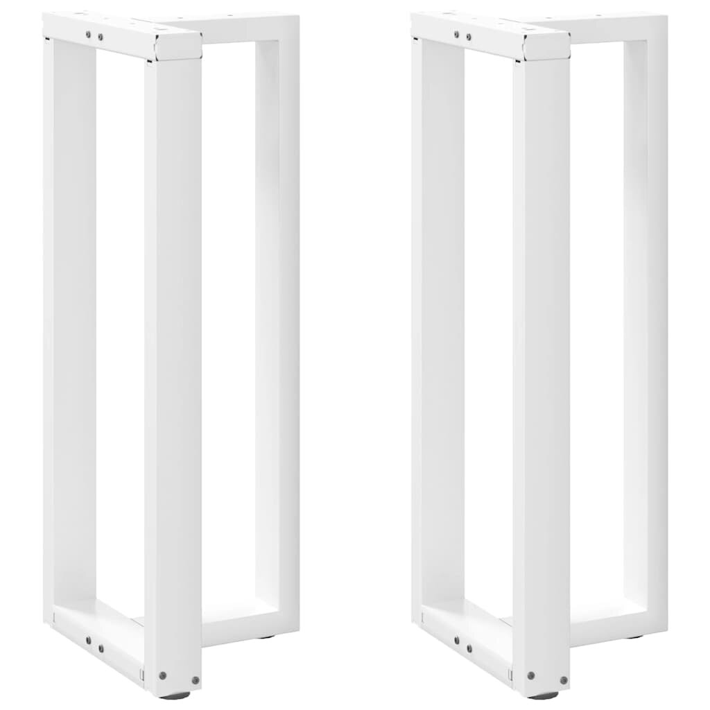 vidaXL Крака за бар маса Т-образни 2 бр. бели 50x35x(100-101) см стомана
