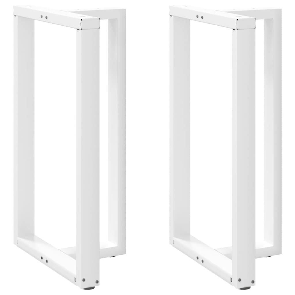 vidaXL Крака за бар маса Т-образни 2 бр. бели 60x35x(100-101) см стомана