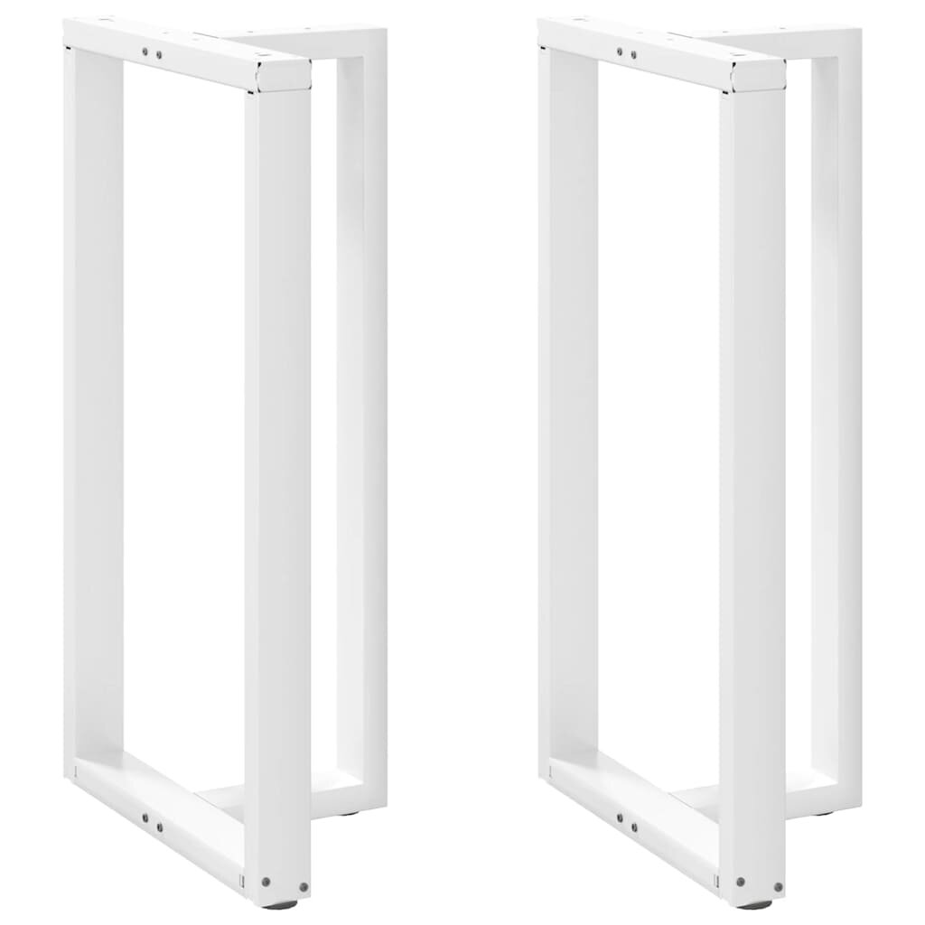 vidaXL Крака за бар маса Т-образни 2 бр. бели 60x35x(110-111) см стомана