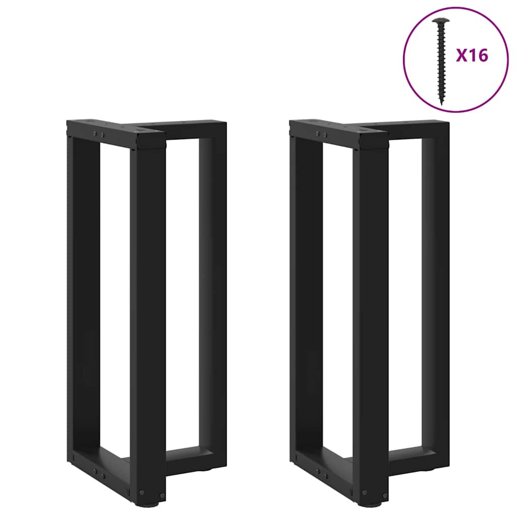 vidaXL Крака за бар маса Т-образни 2 бр. черни 40x35x(90-91) см стомана