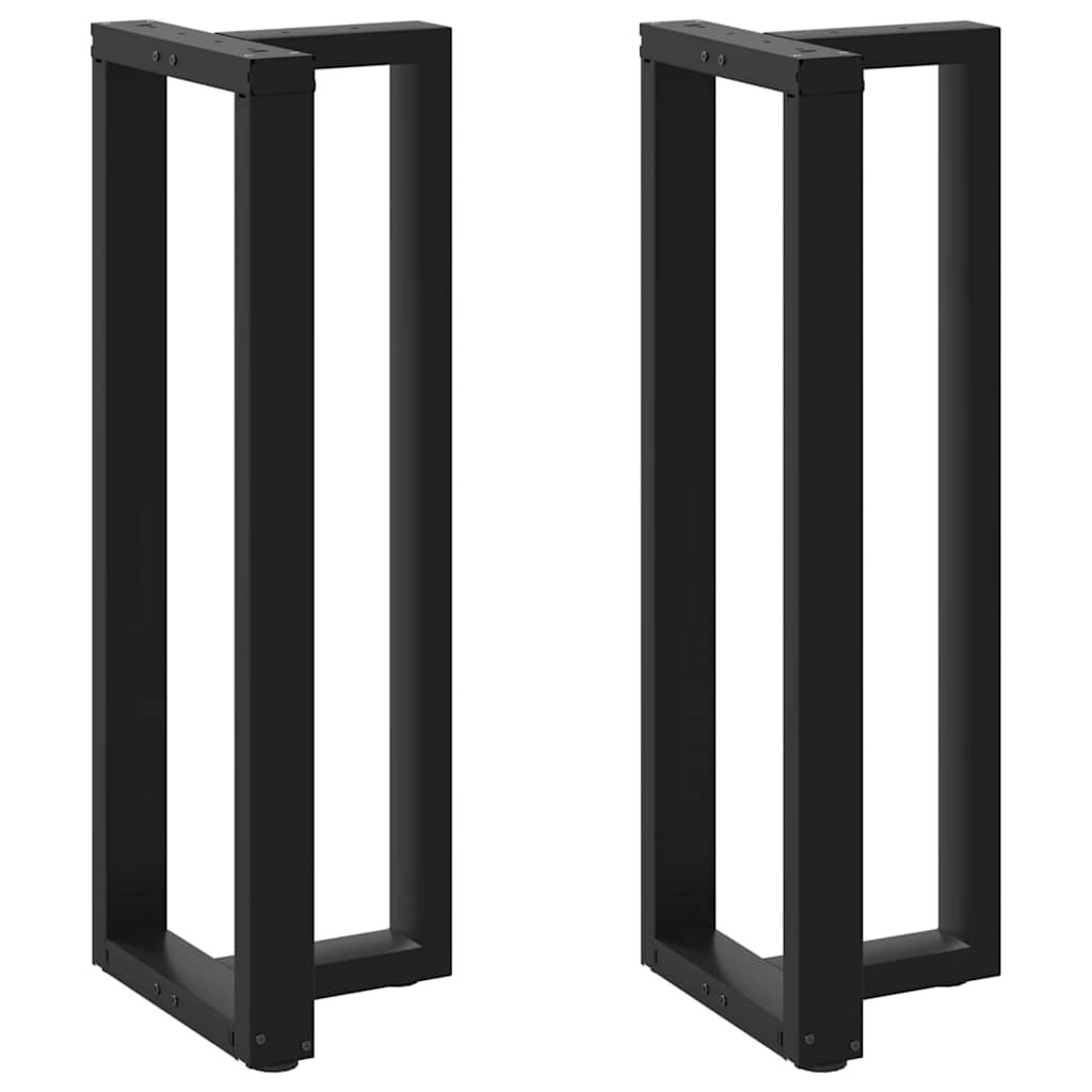 vidaXL Крака за бар маса Т-образни 2 бр. черни 50x35x(110-111) см стомана