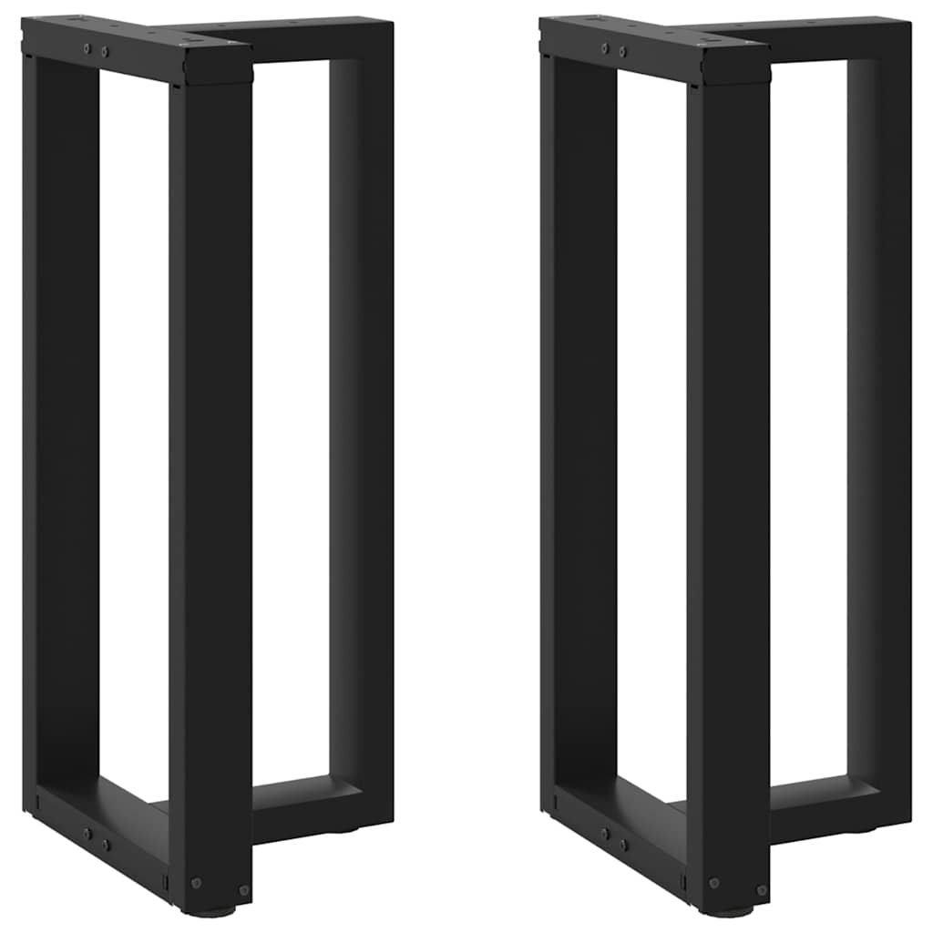 vidaXL Крака за бар маса Т-образни 2 бр. черни 50x35x(90-91) см стомана