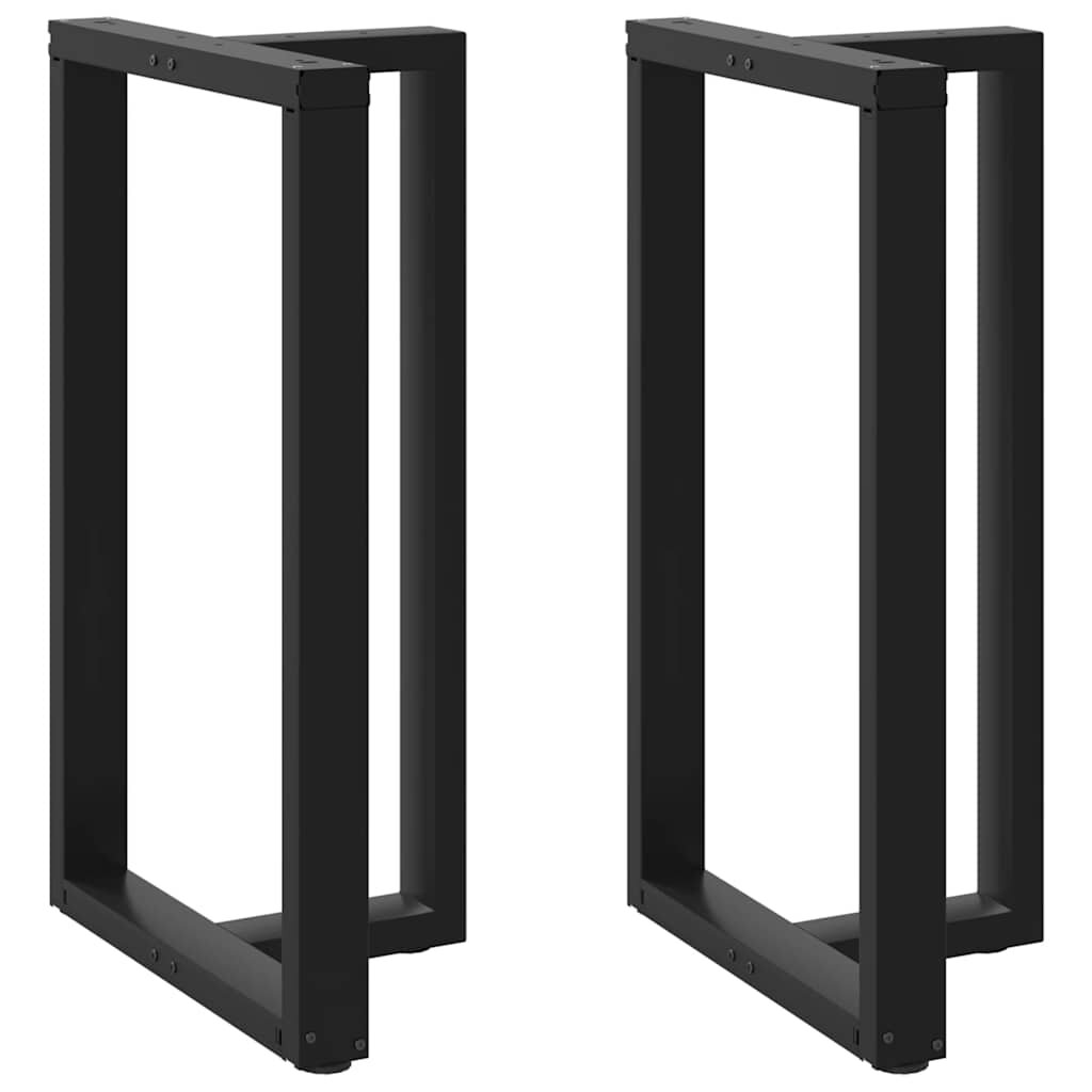 vidaXL Крака за бар маса Т-образни 2 бр. черни 60x35x(100-101) см стомана
