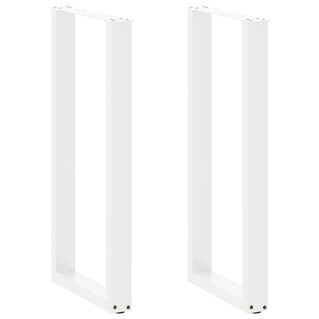 vidaXL Крака за бар маса U-образни 2 бр. бели 40 x (100-101) см стомана