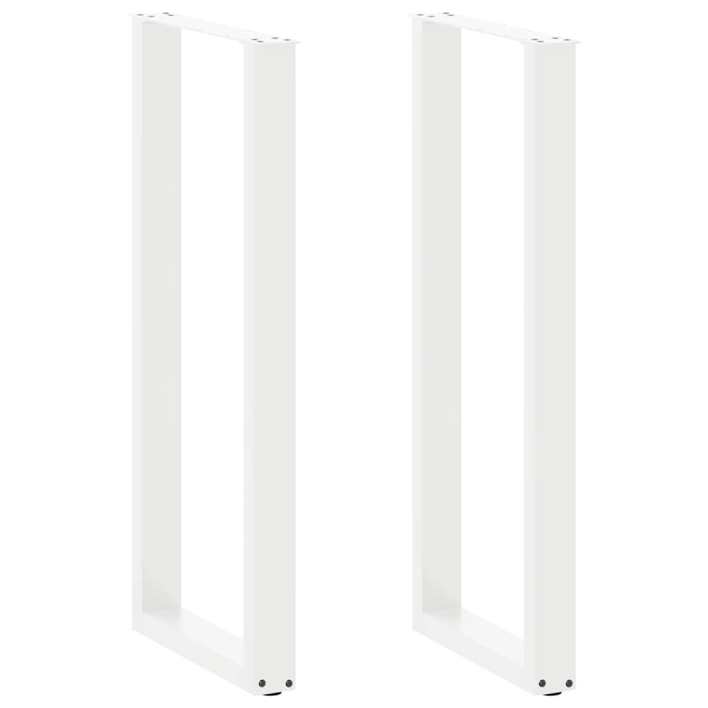 vidaXL Крака за бар маса U-образни 2 бр. бели 50 x (110-111) см стомана