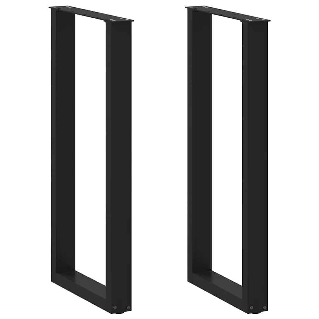 vidaXL Крака за бар маса U-образни 2 бр. черни 50 x (100-101) см стомана