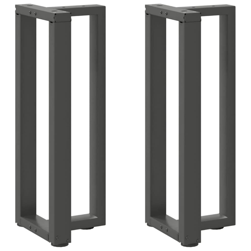 vidaXL Крака за конзолна маса Т-образни 2 бр. антрацит 25x28x(72-73) см стомана