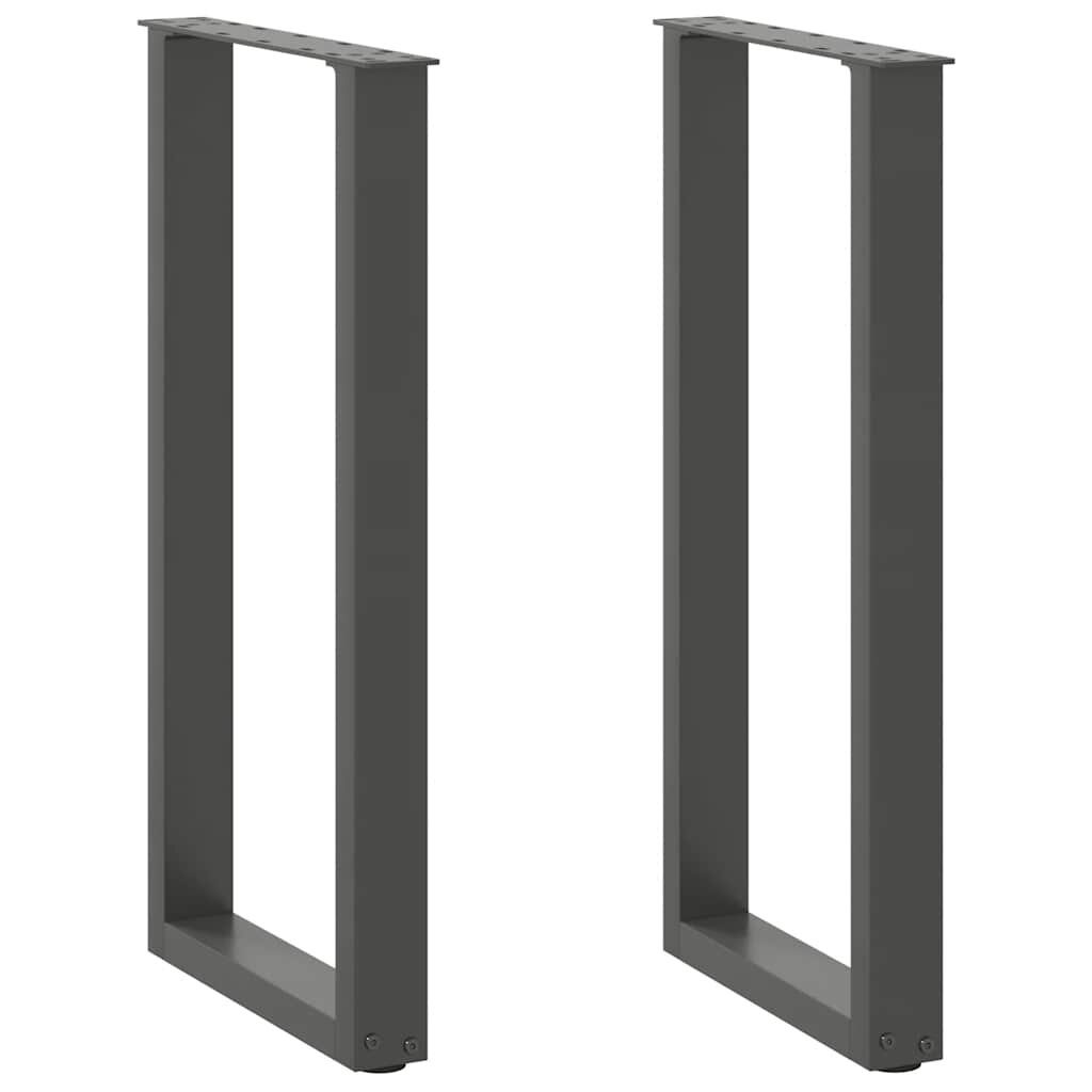 vidaXL Крака за конзолна маса U-образни 2 бр. антрацит 28 x (72-73) см стомана