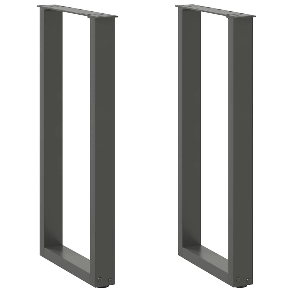 vidaXL Крака за конзолна маса U-образни 2 бр. антрацит 38 x (72-73) см стомана