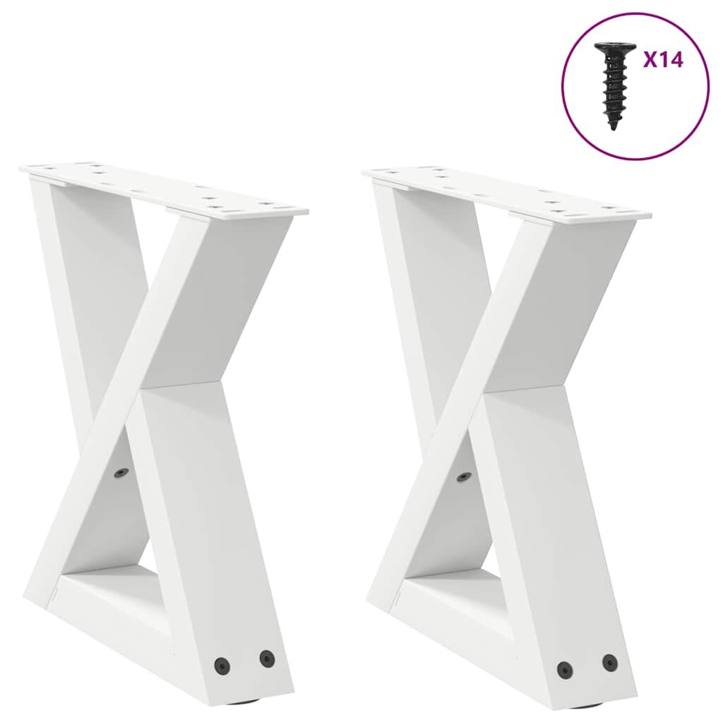 vidaXL Крака за масичка за кафе 2 бр. бели 30 x (30-313) см стомана