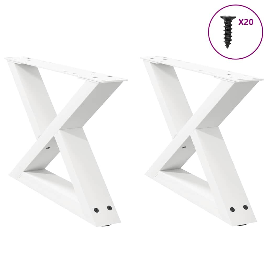vidaXL Крака за масичка за кафе 2 бр. бели 50 x (30-313) см стомана