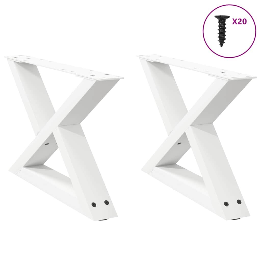 vidaXL Крака за масичка за кафе 2 бр. бели 60 x (30-313) см стомана