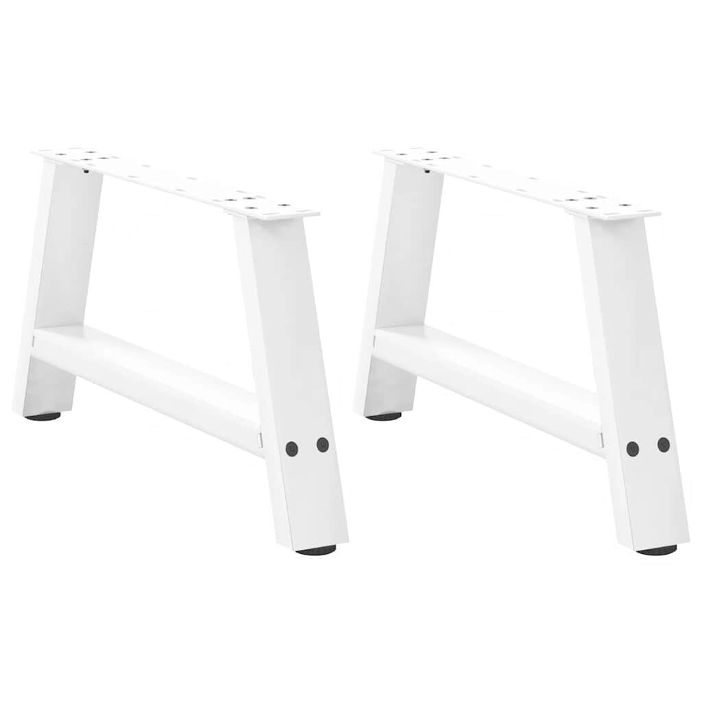 vidaXL Крака за масичка за кафе А-образни 2 бр. бели 60 x (30-31) см стомана
