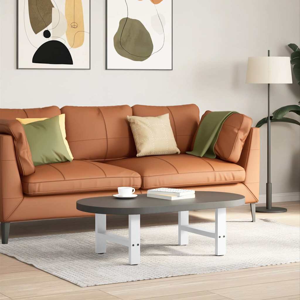 vidaXL Крака за масичка за кафе бели 2 бр. 50 x (30-31) см стомана