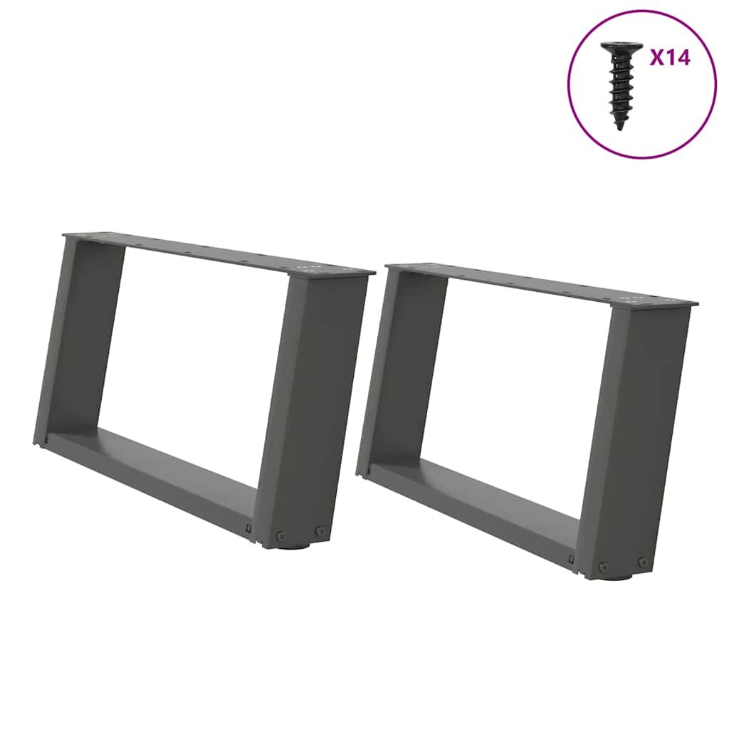 vidaXL Крака за масичка за кафе U-образни 2 бр. антрацит 70x(30-31) см стомана