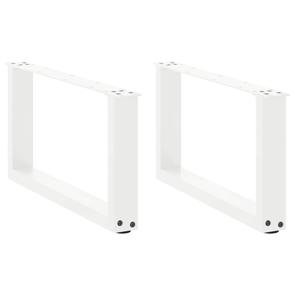 vidaXL Крака за масичка за кафе U-образни 2 бр. бели 60 x (30-31) см стомана