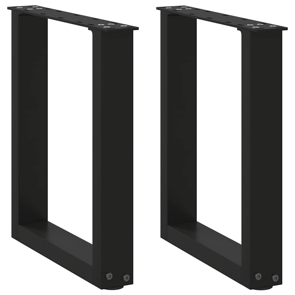 vidaXL Крака за масичка за кафе U-образни 2 бр. черни 38 x (42-43) см стомана