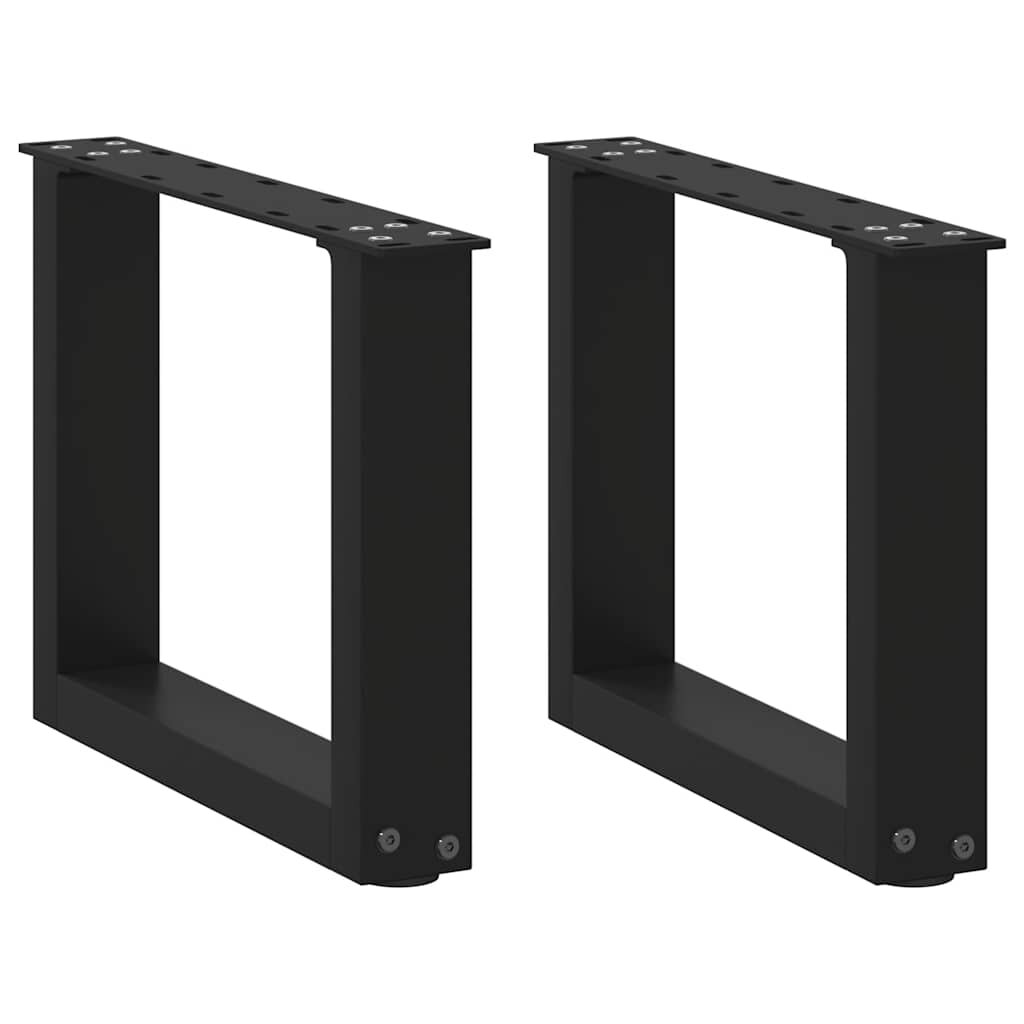 vidaXL Крака за масичка за кафе U-образни 2 бр. черни 40 x (30-31) см стомана