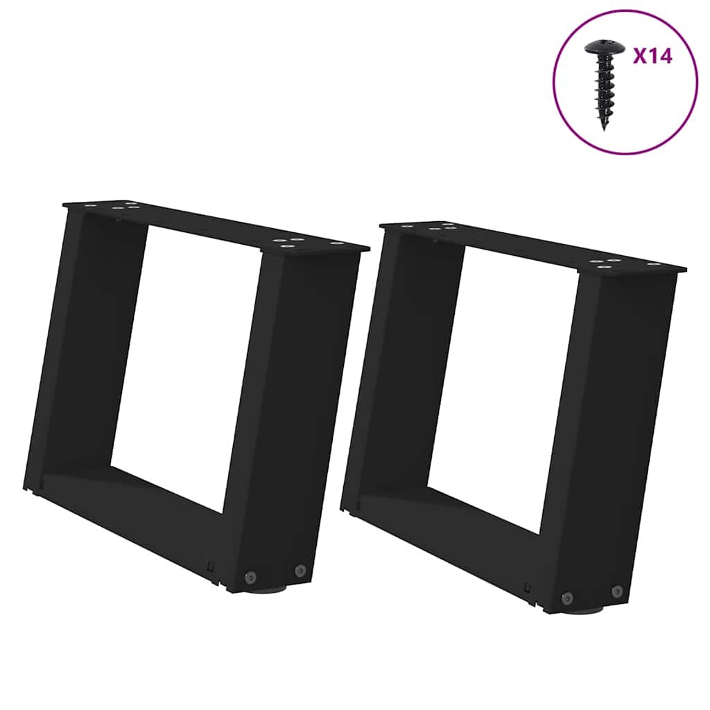 vidaXL Крака за масичка за кафе U-образни 2 бр. черни 50 x (30-31) см стомана
