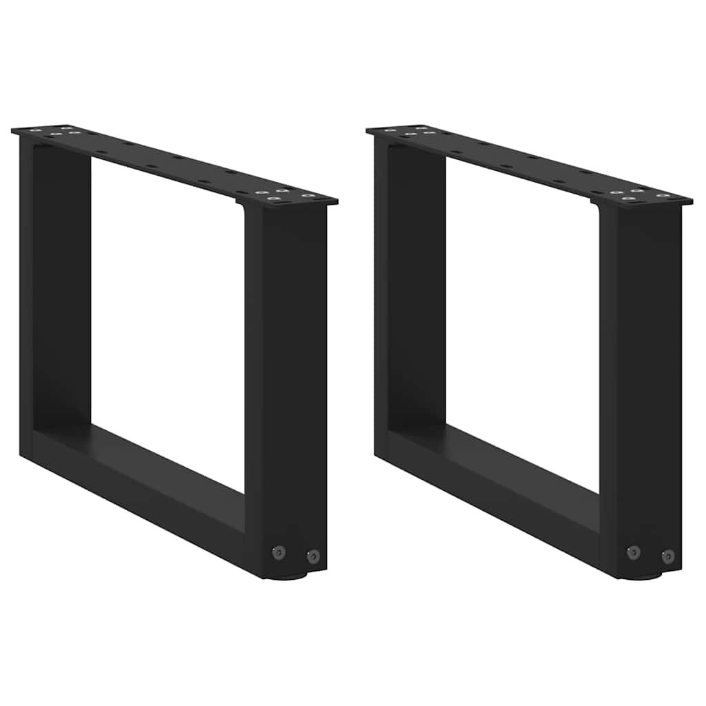 vidaXL Крака за масичка за кафе U-образни 2 бр. черни 50 x (30-31) см стомана