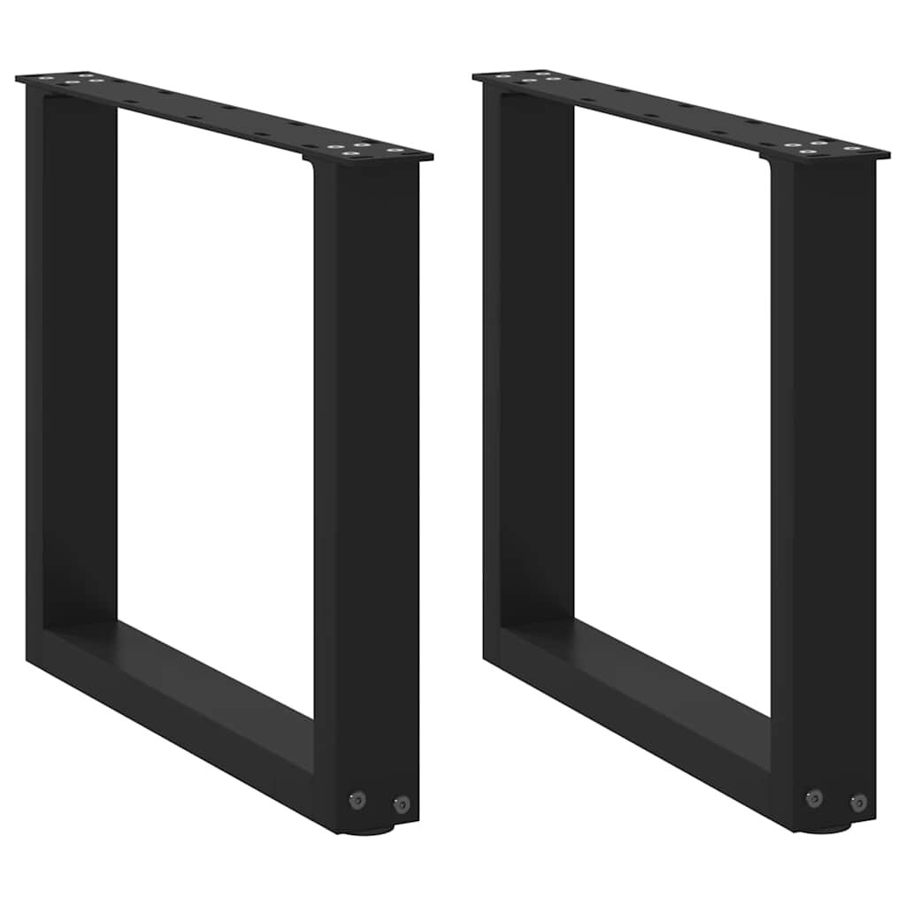 vidaXL Крака за масичка за кафе U-образни 2 бр. черни 50 x (42-43) см стомана