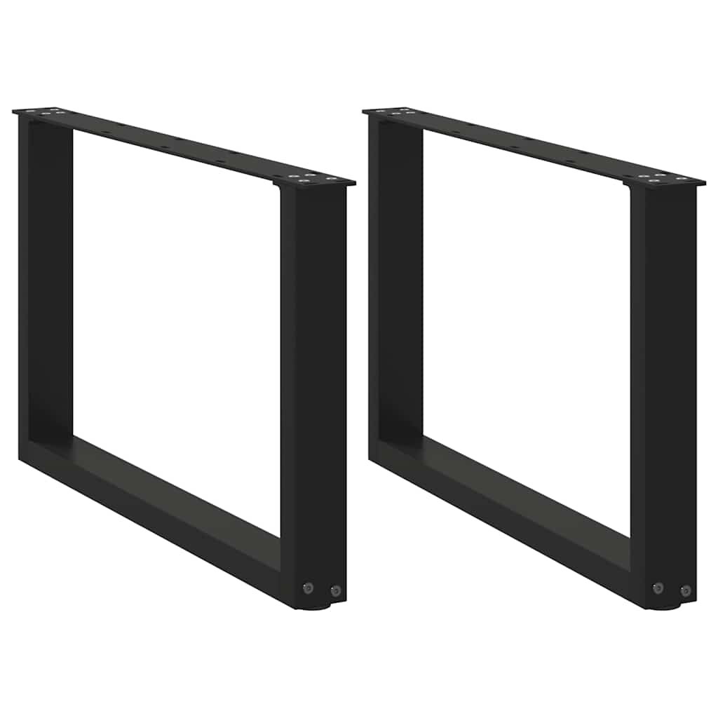 vidaXL Крака за масичка за кафе U-образни 2 бр. черни 60 x (42-43) см стомана