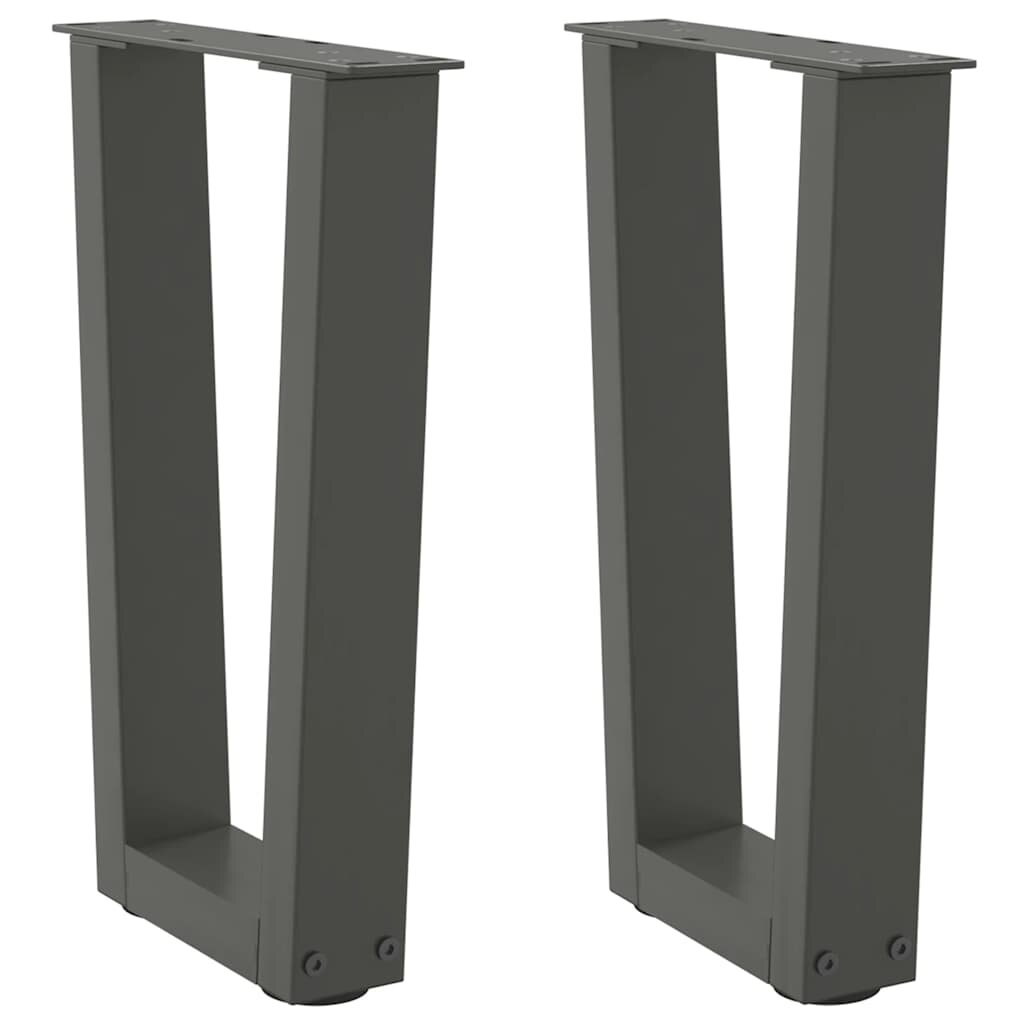vidaXL Крака за масичка за кафе V-образна 2 бр. антрацит 28 x (42-433) см стомана