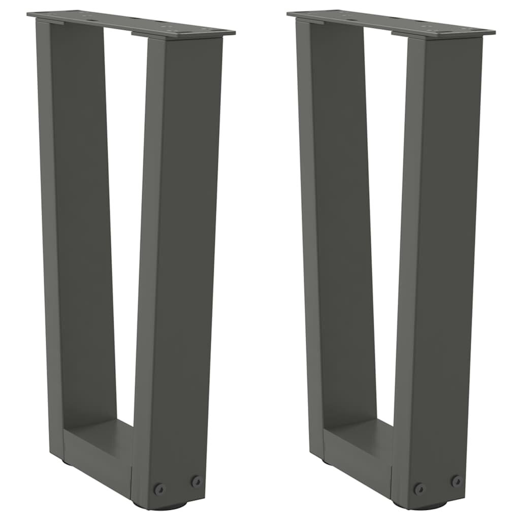 vidaXL Крака за масичка за кафе V-образна 2 бр. антрацит 38 x (42-433) см стомана
