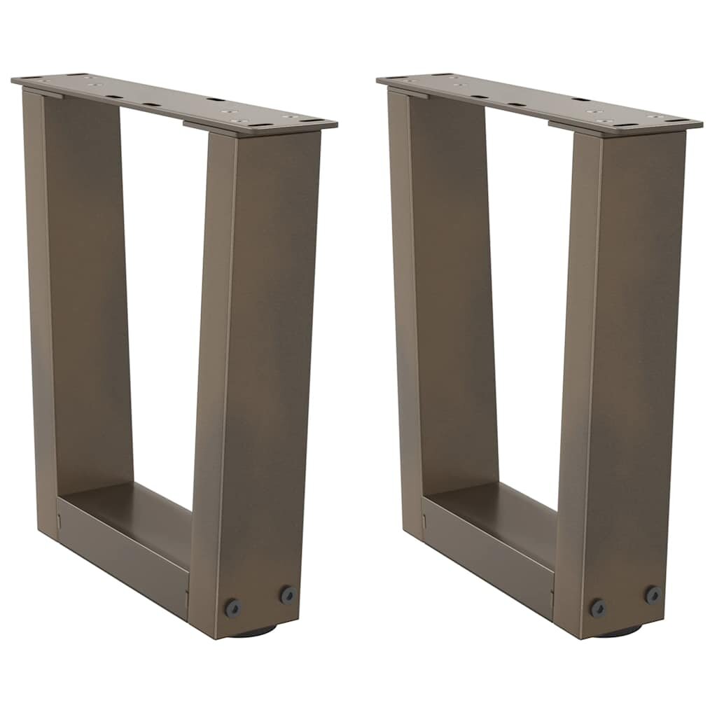 vidaXL Крака за масичка за кафе V-образни 2 бр. естествена стомана 40 x (30-313) см стомана