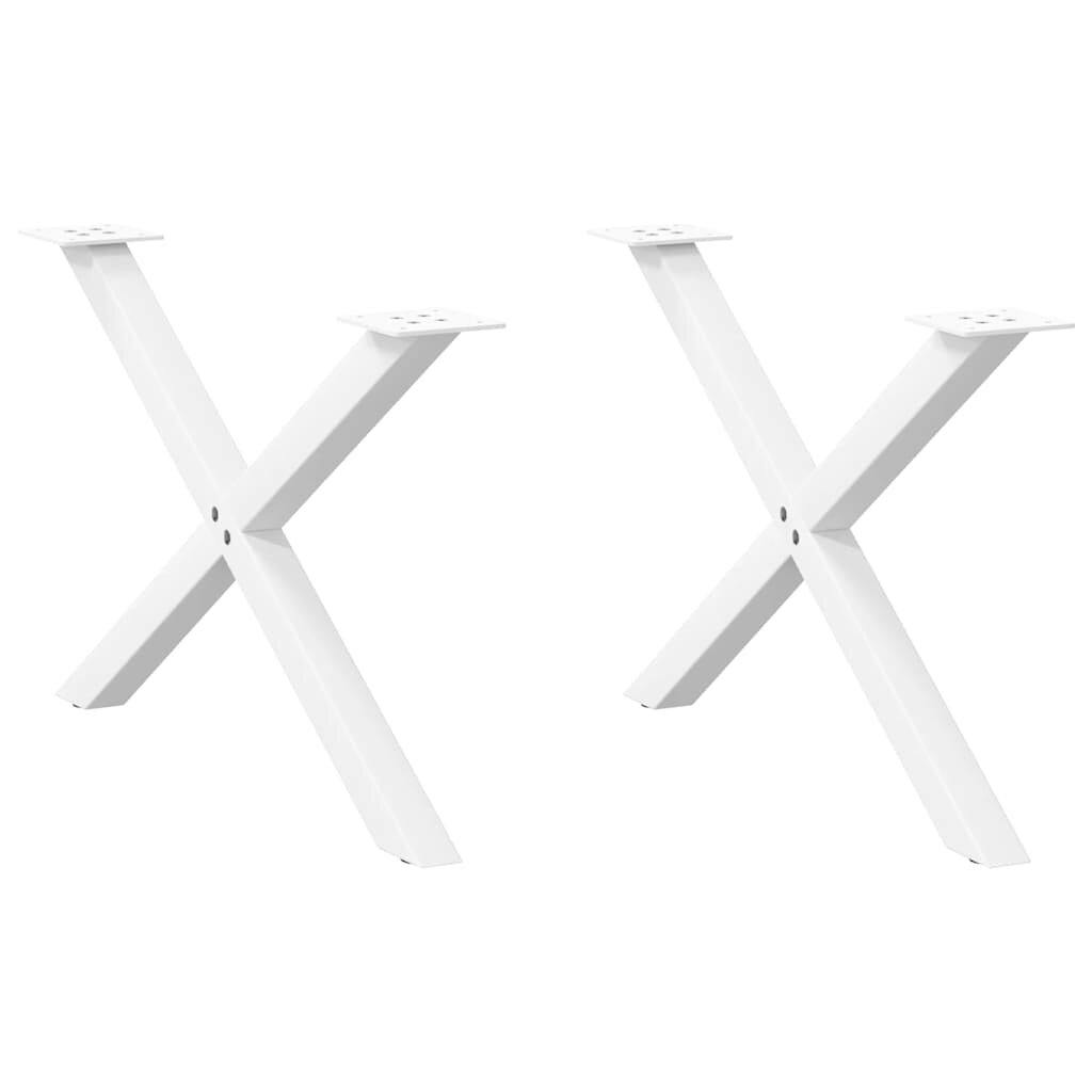vidaXL Крака за масичка за кафе X-образни 2 бр. бели 70 x (42-43) см стомана