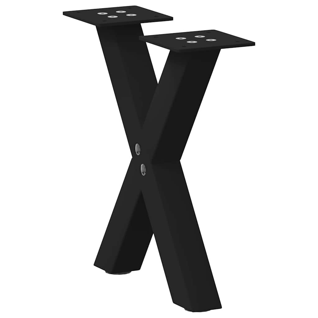 vidaXL Крака за масичка за кафе X-образни 2 бр. черни 37 x (30-31) см стомана