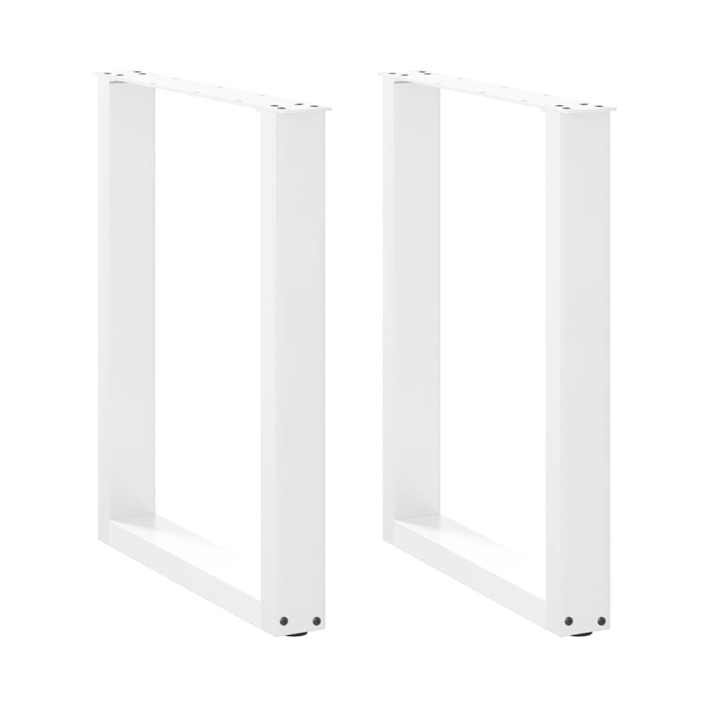 vidaXL Крака за трапезарна маса U-образни 2 бр. бели 60 x (72-73) см стомана