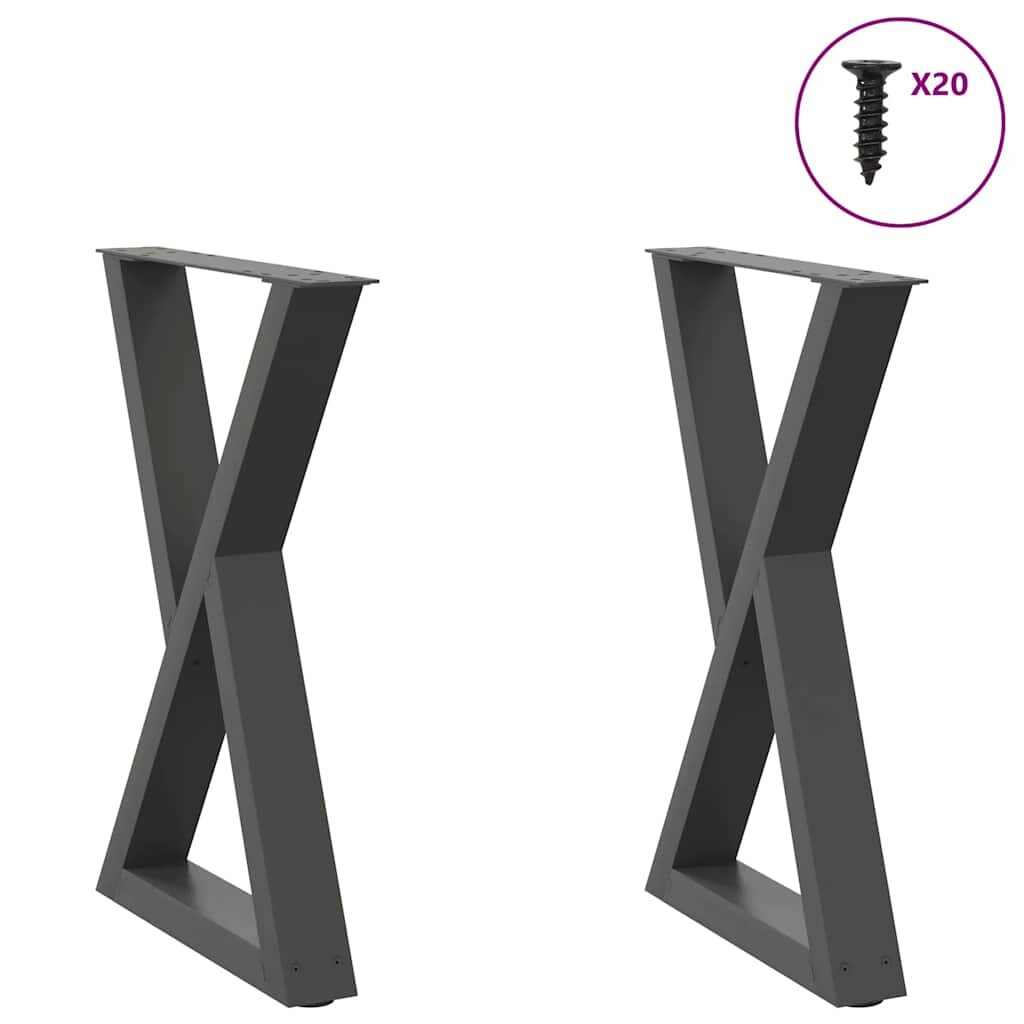 vidaXL Крака за трапезна маса 2 бр. антрацит 50x(72-733) см стомана