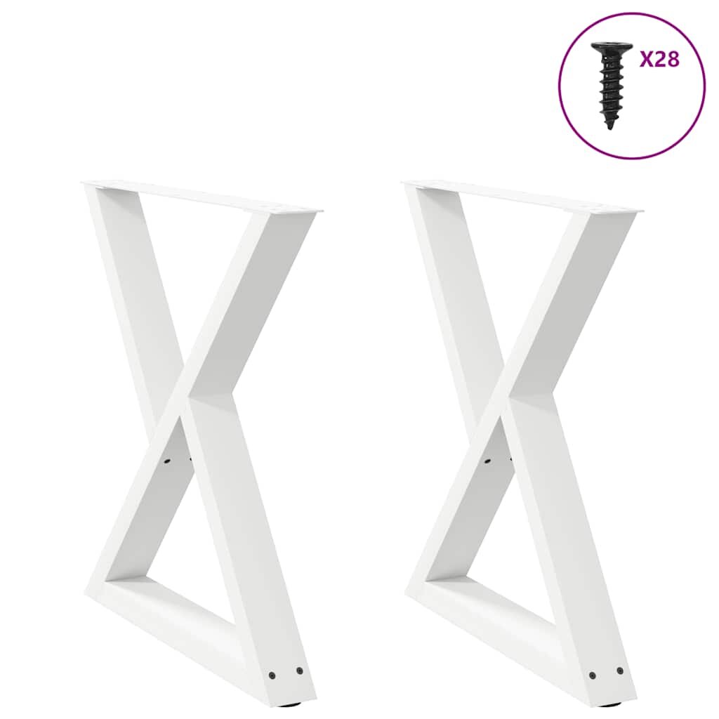 vidaXL Крака за трапезна маса 2 бр. бели 80 x (72-733) см стомана