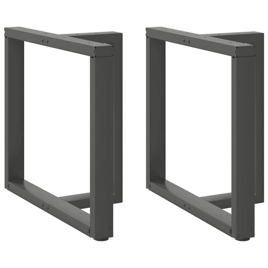 vidaXL Крака за трапезна маса Т-образни 2 бр. антрацит 80x35x(72-73) см стомана