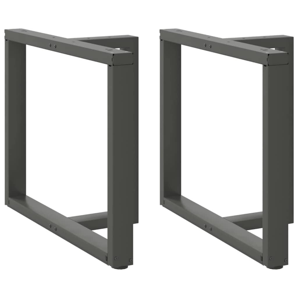 vidaXL Крака за трапезна маса Т-образни 2 бр. антрацит 90x35x(72-73) см стомана
