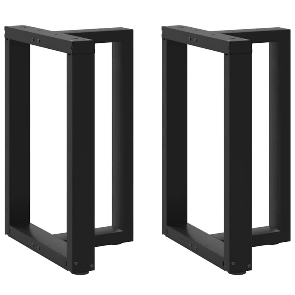 vidaXL Крака за трапезна маса Т-образни 2 бр. черни 60x35x(72-73) см стомана