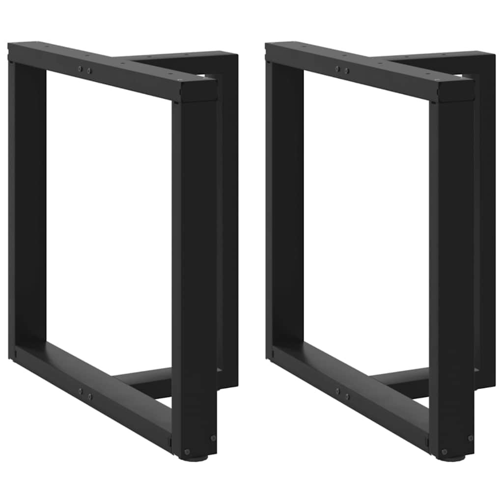 vidaXL Крака за трапезна маса Т-образни 2 бр. черни 80x35x(72-73) см стомана