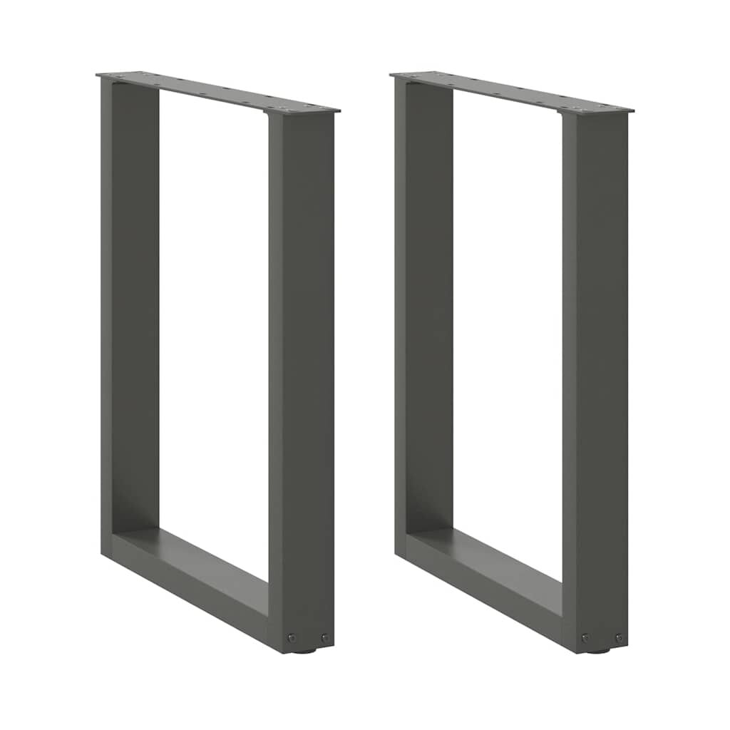 vidaXL Крака за трапезна маса U-образни 2 бр. антрацит 60x(72-73) см стомана