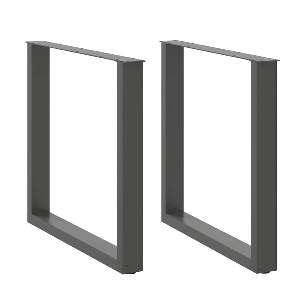 vidaXL Крака за трапезна маса U-образни 2 бр. антрацит 90x(72-73) см стомана